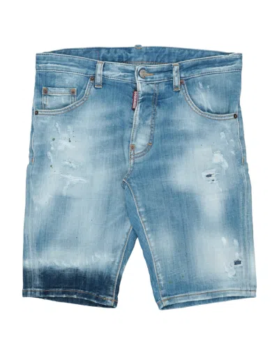 Dsquared2 Babies'  Toddler Boy Denim Shorts Blue Size 6 Cotton, Elastane, Bovine Leather