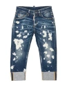 Dsquared2 Toddler Boy Jeans Blue Size 4 Cotton, Elastane, Cow Leather In Blue