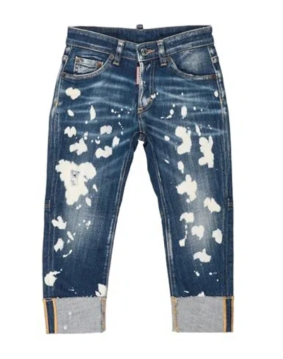 Dsquared2 Babies'  Toddler Boy Jeans Blue Size 4 Cotton, Elastane, Cow Leather