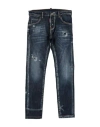 Dsquared2 Toddler Boy Jeans Blue Size 6 Cotton, Elastomultiester, Elastane, Cow Leather In Blue