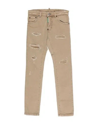 Dsquared2 Babies'  Toddler Boy Jeans Sand Size 4 Cotton, Elastane In Beige