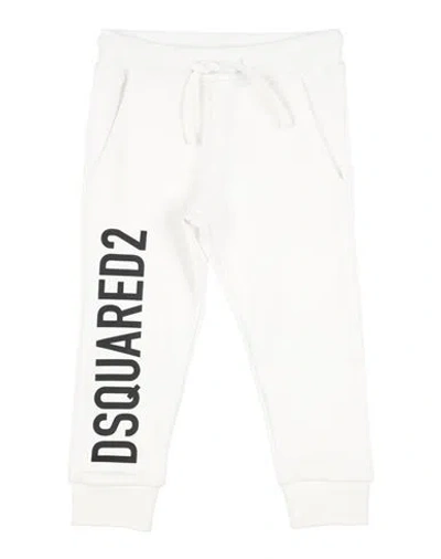Dsquared2 Babies'  Toddler Boy Pants White Size 4 Cotton, Elastane In Gold