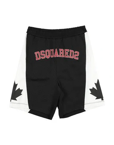 Dsquared2 Babies'  Toddler Boy Shorts & Bermuda Shorts Black Size 4 Viscose, Cotton, Polyester