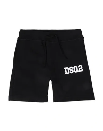 Dsquared2 Babies'  Toddler Boy Shorts & Bermuda Shorts Black Size 4 Cotton