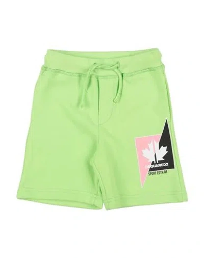 Dsquared2 Kids' Sport Edtn.09 Cotton Shorts In Green