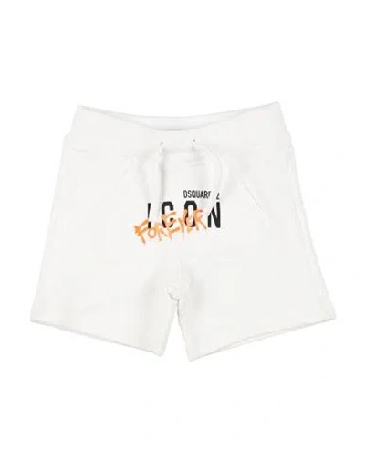 DSQUARED2 DSQUARED2 TODDLER BOY SHORTS & BERMUDA SHORTS WHITE SIZE 3 COTTON, ELASTANE