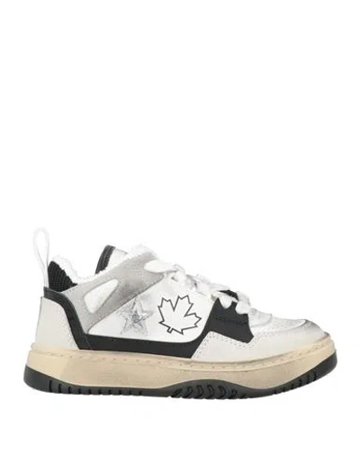 Dsquared2 Babies'  Toddler Boy Sneakers White Size 9.5c Leather, Textile Fibers