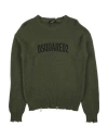 Dsquared2 Toddler Boy Sweater Military Green Size 6 Polyester, Cotton In Green