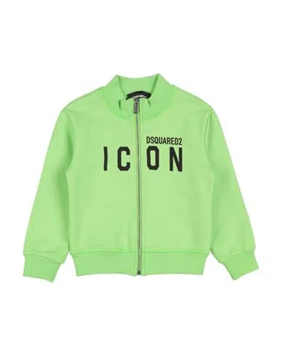Dsquared2 Toddler Boy Sweatshirt Lime Green Size 3 Cotton, Elastane In Green