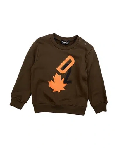 Dsquared2 Babies'  Toddler Boy Sweatshirt Khaki Size 3 Cotton In Brown