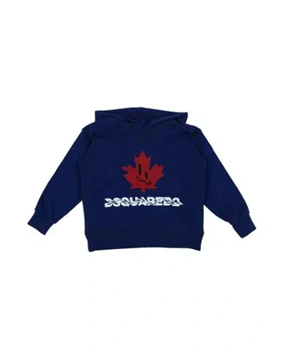 Dsquared2 Toddler Boy Sweatshirt Navy Blue Size 4 Cotton, Elastane In Navy Blue