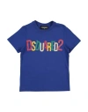 Dsquared2 Toddler Boy T-shirt Bright Blue Size 4 Cotton In Blue