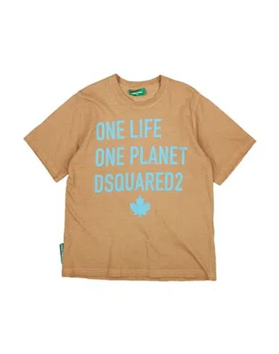 Dsquared2 Babies'  Toddler Boy T-shirt Camel Size 6 Cotton In Beige