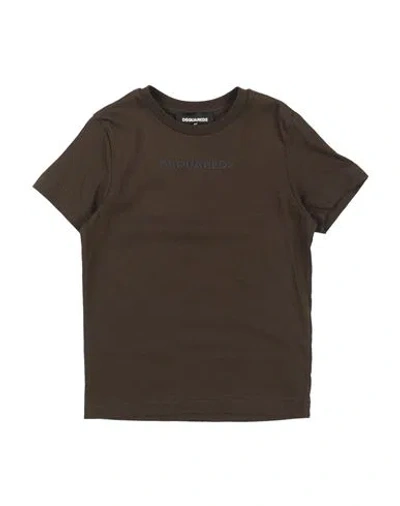 Dsquared2 Babies'  Toddler Boy T-shirt Military Green Size 6 Cotton In Black