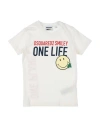 Dsquared2 Toddler Boy T-shirt Off White Size 6 Cotton In Off White