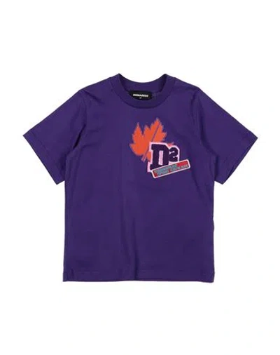 Dsquared2 Babies'  Toddler Boy T-shirt Purple Size 4 Cotton, Polyester, Acrylic