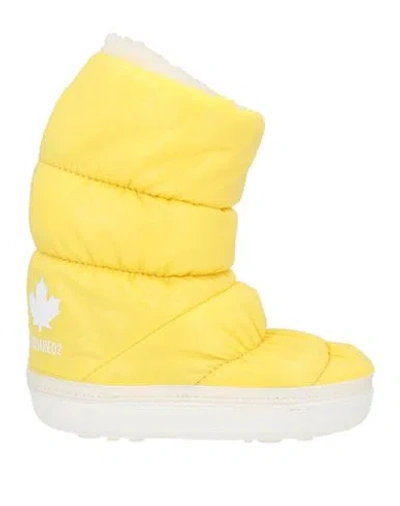 Dsquared2 Babies'  Toddler Girl Ankle Boots Yellow Size 9.5c Textile Fibers