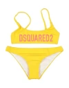 Dsquared2 Babies'  Toddler Girl Bikini Yellow Size 6 Nylon, Elastane