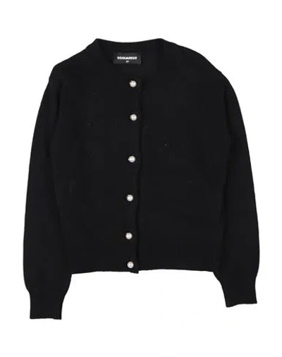 Dsquared2 Babies'  Toddler Girl Cardigan Black Size 4 Nylon, Wool, Rayon, Cashmere