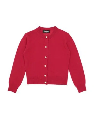 Dsquared2 Babies'  Toddler Girl Cardigan Red Size 6 Nylon, Wool, Rayon, Cashmere In Burgundy