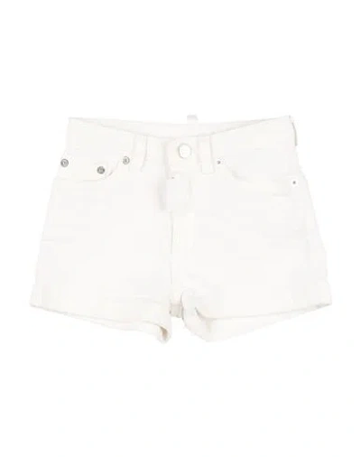 Dsquared2 Babies'  Toddler Girl Denim Shorts White Size 6 Cotton, Elastane