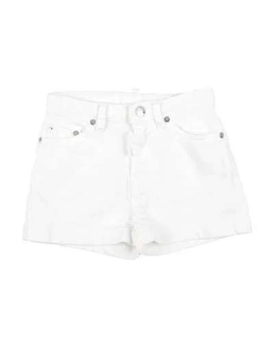 Dsquared2 Babies'  Toddler Girl Denim Shorts White Size 6 Cotton, Elastane