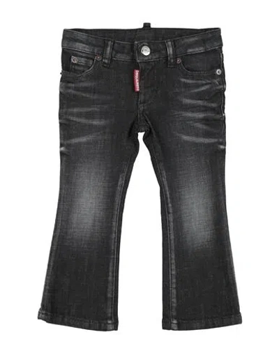 Dsquared2 Babies'  Toddler Girl Jeans Black Size 6 Cotton, Elastane, Cow Leather