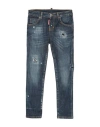 Dsquared2 Toddler Girl Jeans Blue Size 4 Cotton, Elastomultiester, Elastane, Cow Leather
