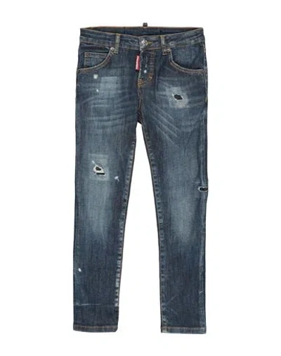 Dsquared2 Kids'  Toddler Girl Jeans Blue Size 4 Cotton, Elastomultiester, Elastane, Cow Leather