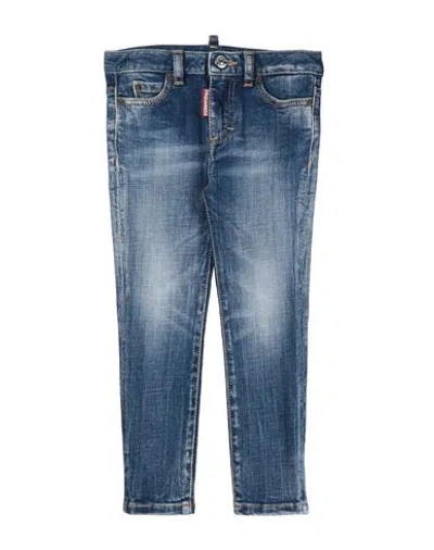 Dsquared2 Babies'  Toddler Girl Jeans Blue Size 6 Cotton, Elastane, Bovine Leather