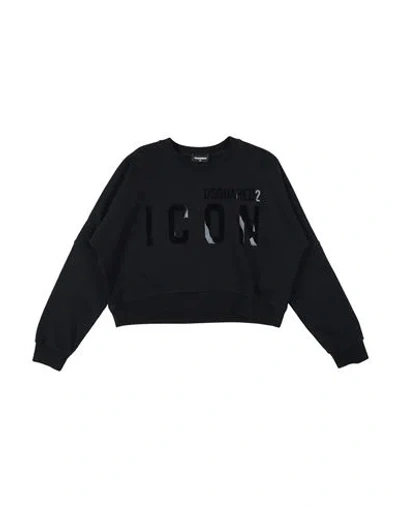 Dsquared2 Babies'  Toddler Girl Sweatshirt Black Size 6 Cotton, Elastane
