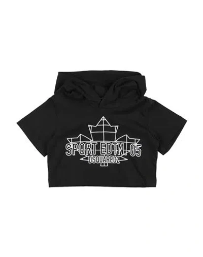 Dsquared2 Babies'  Toddler Girl Sweatshirt Black Size 6 Cotton, Elastane