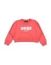 Dsquared2 Toddler Girl Sweatshirt Coral Size 6 Cotton In Red