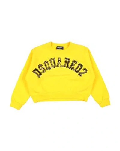 Dsquared2 Toddler Girl Sweatshirt Yellow Size 6 Cotton In Yellow