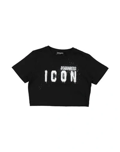 Dsquared2 Kids'  Toddler Girl T-shirt Black Size 6 Cotton