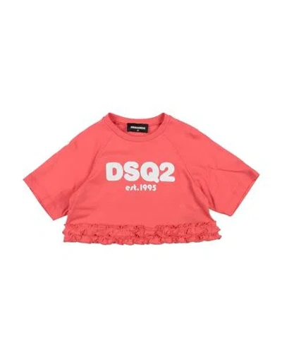 Dsquared2 Babies'  Toddler Girl T-shirt Coral Size 6 Cotton In Red