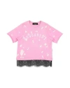 Dsquared2 Toddler Girl T-shirt Pink Size 6 Cotton, Glass, Nylon In Pink