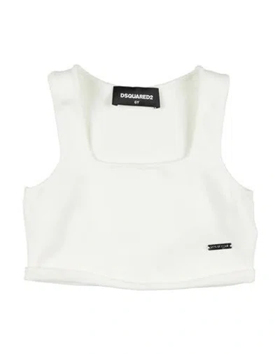 Dsquared2 Babies'  Toddler Girl Top White Size 6 Rayon, Polyester, Polyamide, Elastane