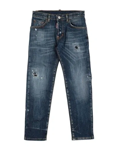 DSQUARED2 DSQUARED2 TODDLER JEANS BLUE SIZE 6 COTTON, ELASTOMULTIESTER, ELASTANE, COW LEATHER
