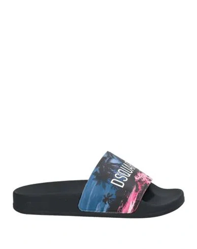 Dsquared2 Babies'  Toddler Sandals Black Size 10c Rubber In Blue