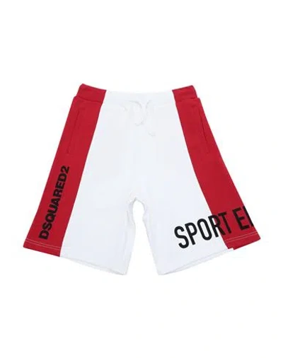 Dsquared2 Babies'  Toddler Shorts & Bermuda Shorts Red Size 6 Cotton In White