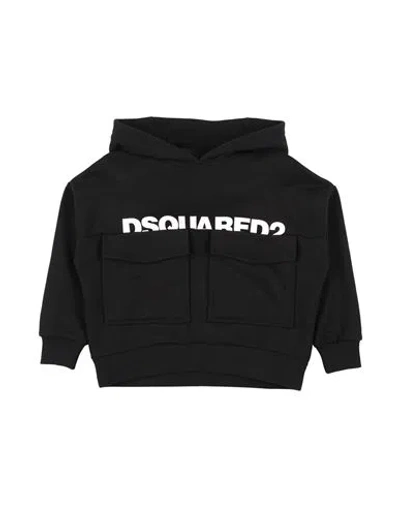 Dsquared2 Toddler Sweatshirt Black Size 6 Cotton, Elastane In Black