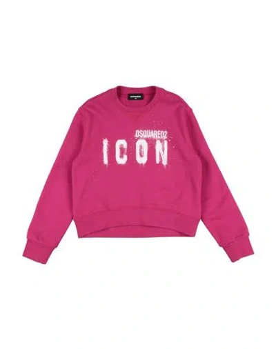 Dsquared2 Toddler Sweatshirt Magenta Size 4 Cotton, Elastane In Magenta