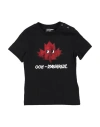 DSQUARED2 DSQUARED2 TODDLER T-SHIRT BLACK SIZE 3 COTTON