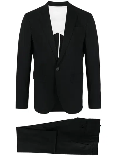 Dsquared2 Suit With Chest Pocket And Notched Lapels In Black