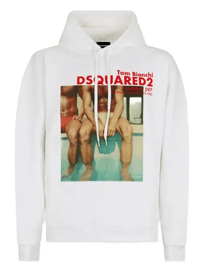 Dsquared2 Tom Bianchi Graphic Hoodie In White