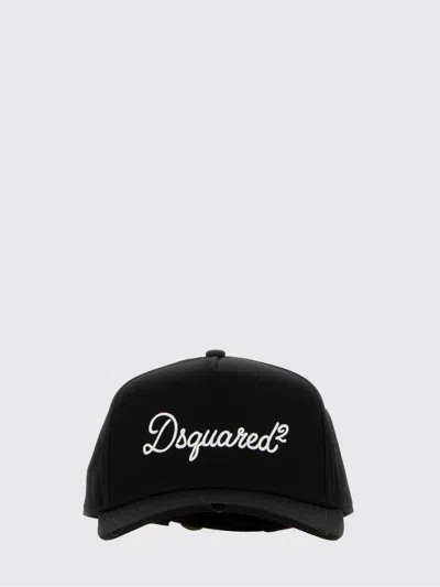 Dsquared2 Tone-on-tone Embroidered Logo Cotton Baseball Cap In Black