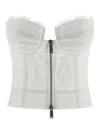 Dsquared2 Strapless Lace Top Scalloped Hem In White
