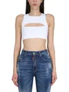 Dsquared2 Cut-out Viscose-blend Top In White