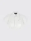 Dsquared2 Short Sleeve Collared Shirt With Gathered Detail In White